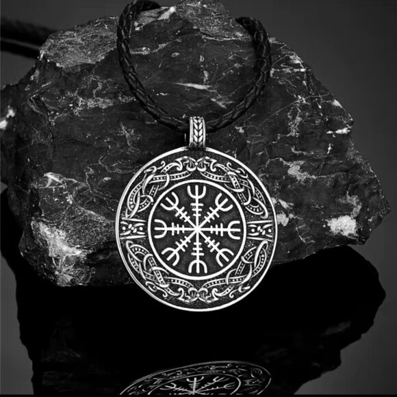 Vegvisir Compass Viking Rune Pendant - Stainless Steel #1527 - Picture 6 of 8